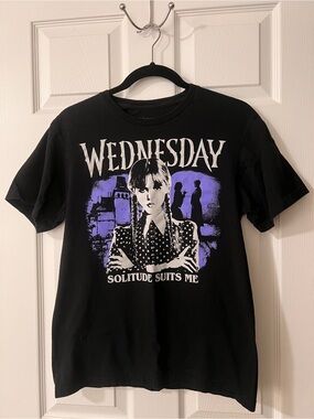 Wednesday Graphic Tee - Black & Purple